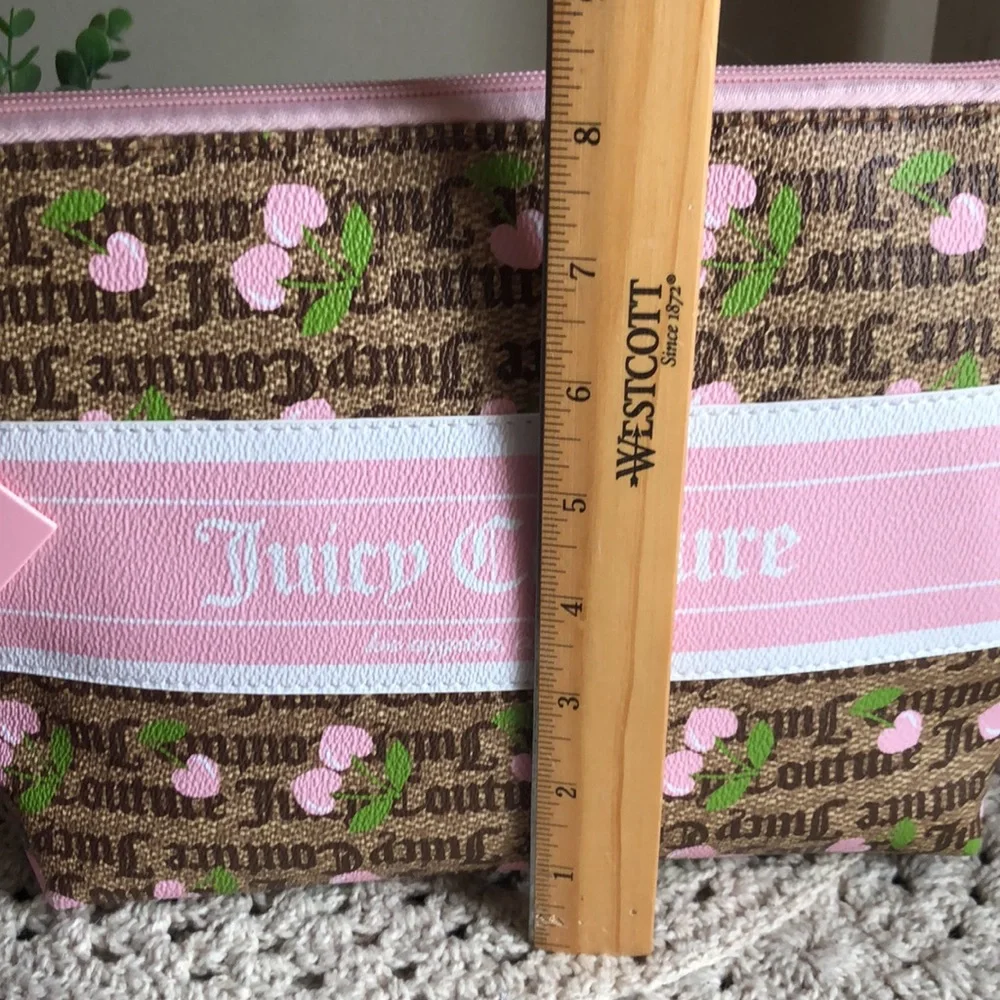 Juicy Couture Pink and Brown Logo Cosmetic Bag